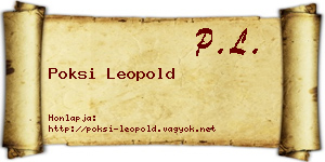 Poksi Leopold névjegykártya